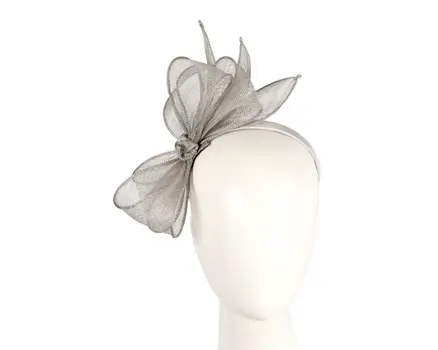 Max Alexander silver sinamay bow fascinator