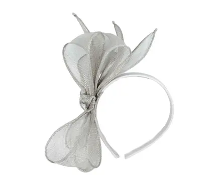 Max Alexander silver sinamay bow fascinator