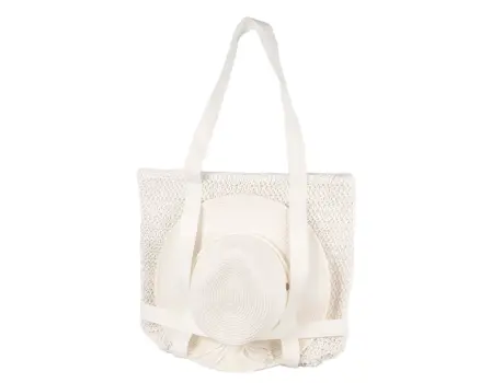 White Hat & Bag Summer Beach Set