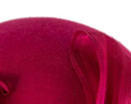 Elegant Magenta Felt Hat with Silk Abaca Trim by Fillies Collection