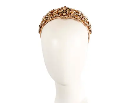 Gold flower fascinator headband jewelry CU720