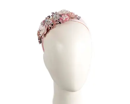Hand-made pink flower headband fascinator