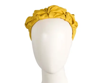 Yellow scrunchie fascinator headband