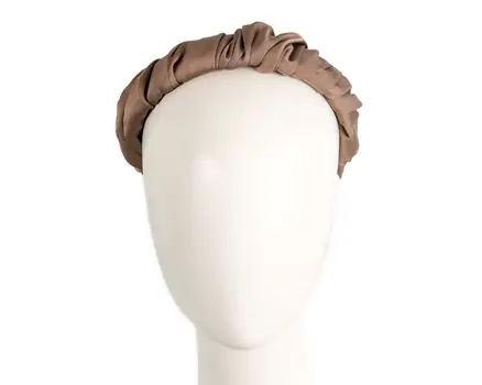Taupe scrunchie fascinator headband