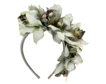Hand made exclusive green fascinator headband