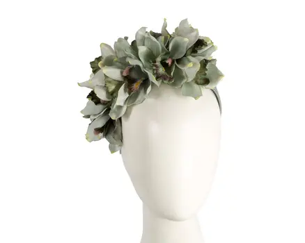 Hand made exclusive green fascinator headband