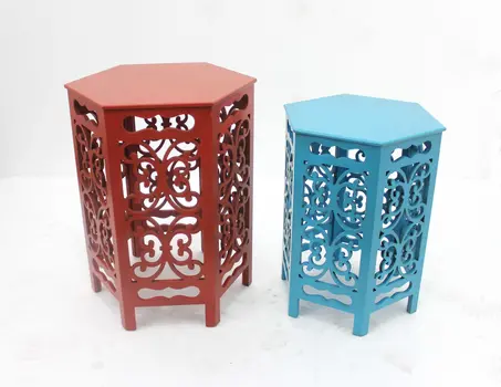 16" Red Wood End Tables