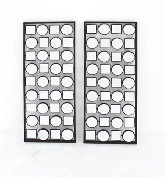 Set of Two 30" X 12" Bronze Mirrored Metal Abstract Wall Decor