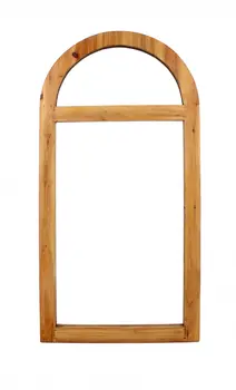 5" Brown Arch Wood Framed Accent Mirror