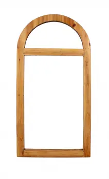 5" Brown Arch Wood Framed Accent Mirror