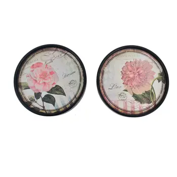 Set Of Two Black Framed Distressed Wall Art