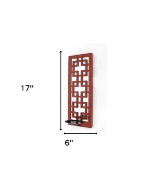 Red Wood Hanging Dimensional Sculpture