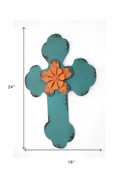Blue Wood Hanging Dimensional Sculpture