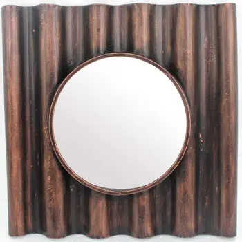 24" Bronze Square Metal Framed Accent Mirror