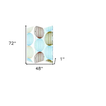 48 X 72 Multi Color Wood Canvas Sphere  Screen