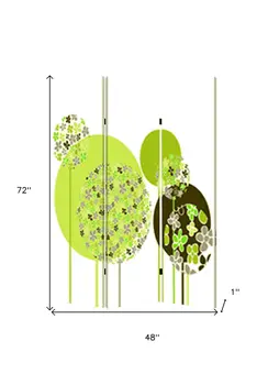 48 X 72 Multi Color Wood Canvas Floral Buds  Screen