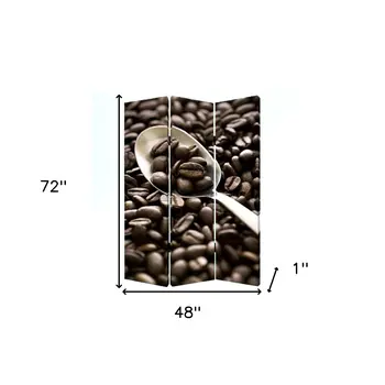 48" X 72" Multi Color Wood Canvas Coffee Time  Screen