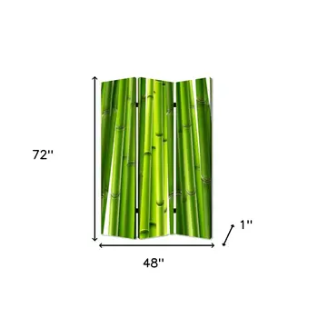 48" X 72" Multi Color Wood Canvas Bamboo  Screen