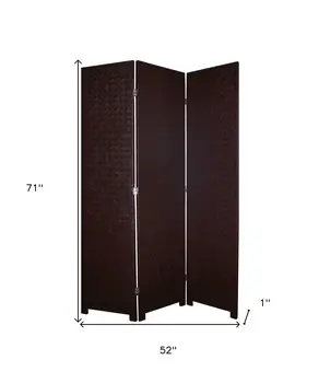 52 X 71 Brown Criss Cross Faux Leather  Screen