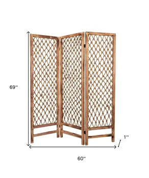 60 X 69 Natural Rope Wooden  Screen