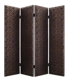 84 X 84 Bronze Wood & Fabric  Screen