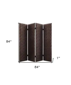 84 X 84 Bronze Wood & Fabric  Screen