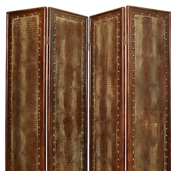 76" X 84" Brown Faux Leather Reptillian  Screen