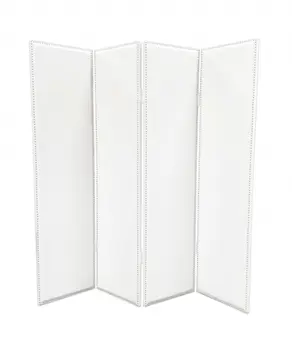 84 X 84 White Faux Leather  Screen