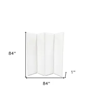 84 X 84 White Faux Leather  Screen