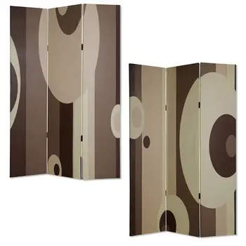 48" X 72" Multi Color Wood Canvas 3 Panel Screen