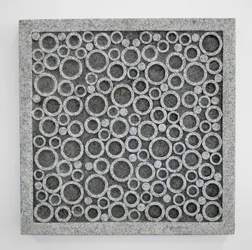 17" X 17" X 2" Brown Sandstone Square Bubble Design - Wall Decor