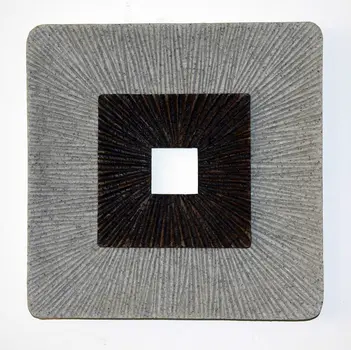 Brown & Gray Square Ribbed Minimalistic Wall Art