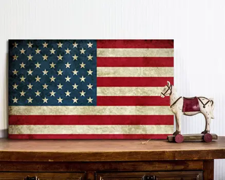 USA Flag Canvas Print Wall Art 2 Piece Set Wall Art