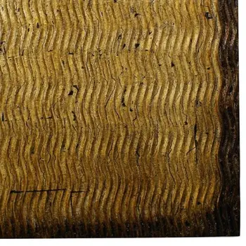 24" X 24" X 1" Raw Wood Look Gold Finish Square Wall Art Medium