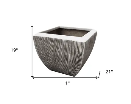 Large Distressed And Ribbed Flower Pot Planter