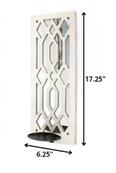 6" White Wood Wall Sconce Candle Holder