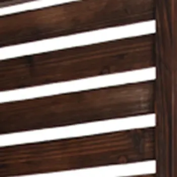 63" X 72" Brown 3 Panel Solid Wood Fortress  Screen