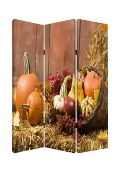 48 X 72 Multi Color Wood Canvas Harvest  Screen