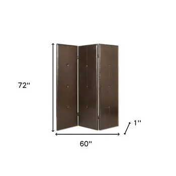 60" X 72" Brown Faux Leather  Screen