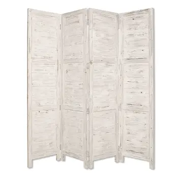 76" X 84" White Wood Screen