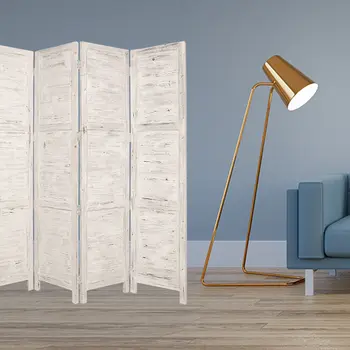 76" X 84" White Wood Screen
