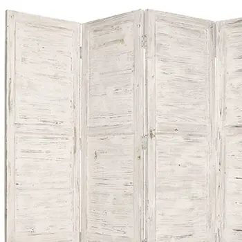 76" X 84" White Wood Screen
