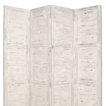 76" X 84" White Wood Screen