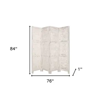 76" X 84" White Wood Screen