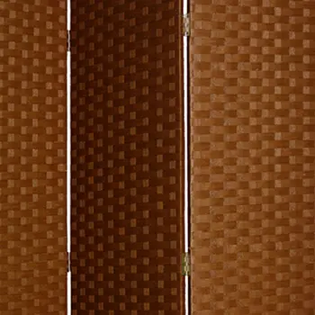 54" X 72" Dark Brown Wood  3 Panel Screen