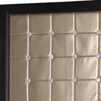 59" X 67" Gold Wood & Fabric  Screen