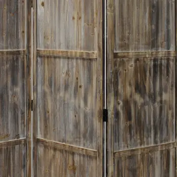 1" x 63" x 72" Brown 3 Panel Solid Wood Fortress  Screen