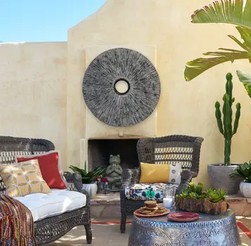 30" X 30" Contemporary Grey Round Rib Wall Art