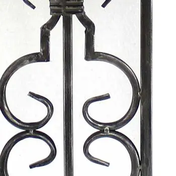 29" Distressed Gray Metal Bedside Lamp With Beige Shade