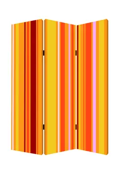 48 X 72 Multi Color Wood Canvas Deep Saffron  Screen